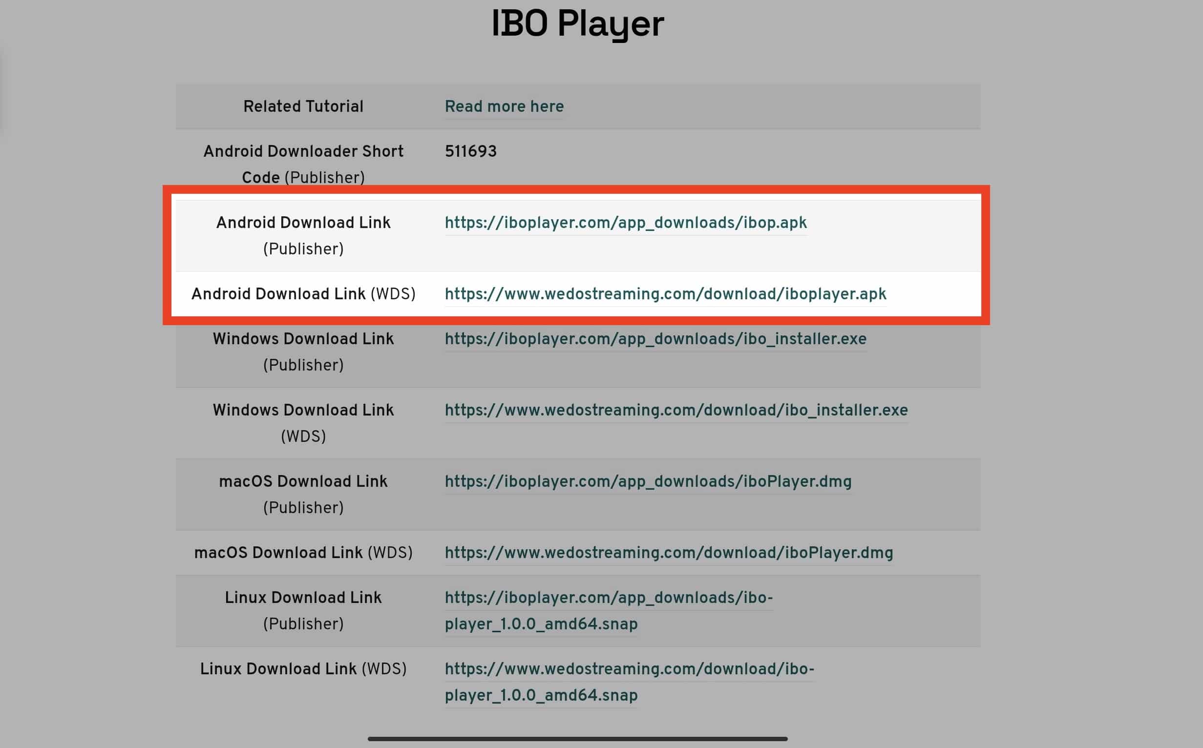 IBO Player on Android tablet - step 1