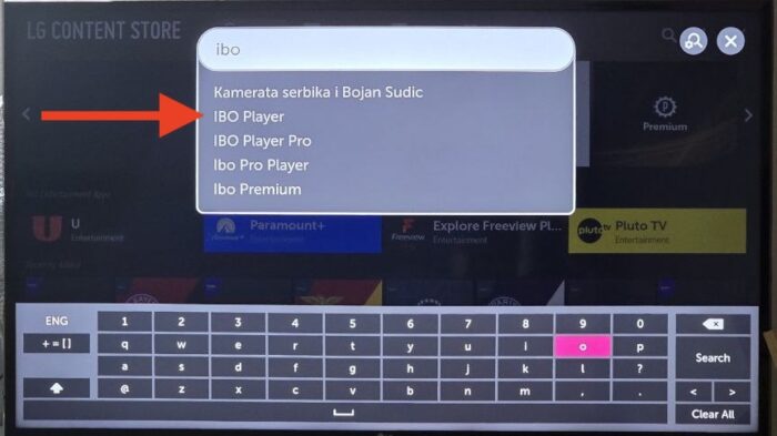 IBO Player LG TV channel list